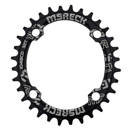 MSRECK Round Oval Chainring 104 BCD 32T 34T 36T 38T Narrow Wide Single Chain Ring for Road Bikes, Mountain Bikes, BMX MTB Bike (Black Oval, 34T)