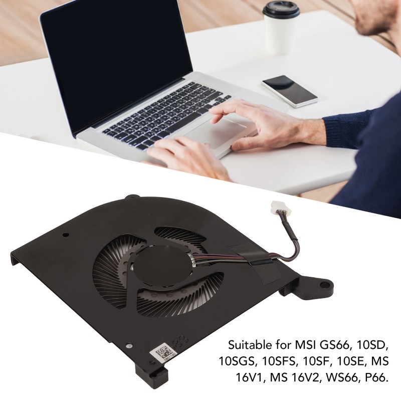 For MSI GS66 Cooling Fan 4pin Connector Aluminum Alloy Easy