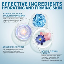 CADIOR CADIOR Hydrating and Firming Essence Sheet Face Masks with Quadruple Peptide and Sodium Hyaluronate, Moisturizing & Anti-Wrinkle, Safe for Sensitive Skin, Pack of 10