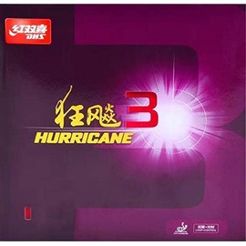 DHS Hurricane 3 Table Tennis Racket Rubber, Pimples in Ping Pong Paddle Rubber, Red