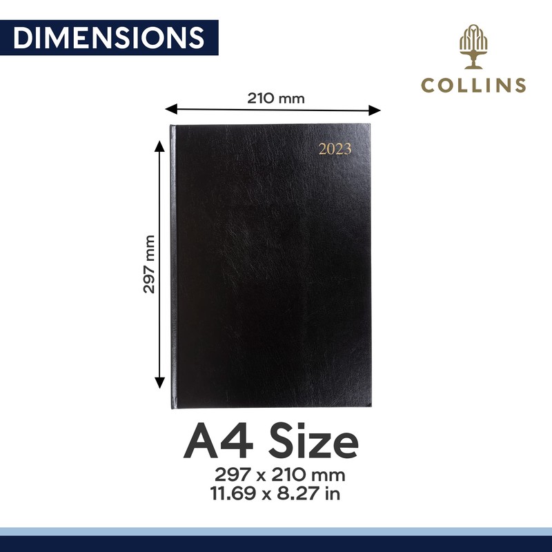 Collins Essential A4 Daily Planner 2023 Black