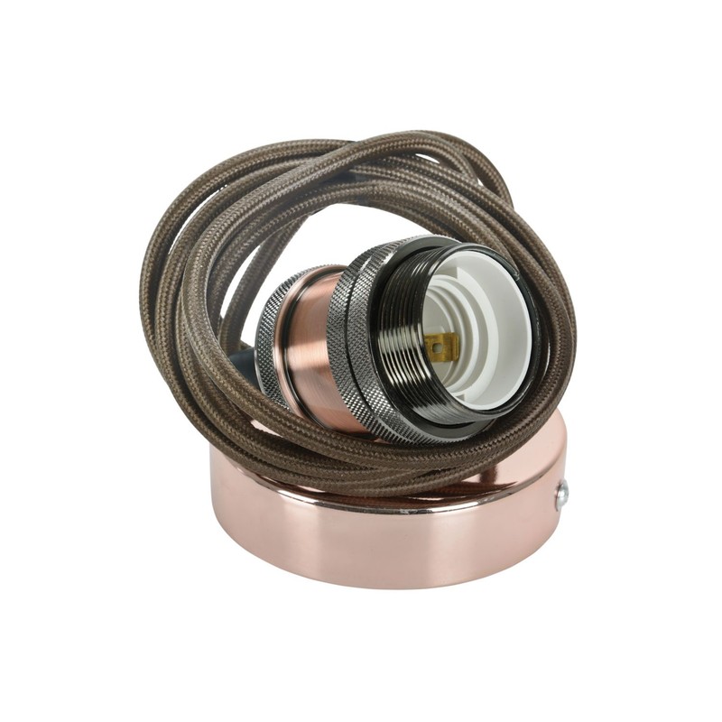 Lyyt E27 Pendant Cord Set-Antique Brass lamp Holder & Cord,