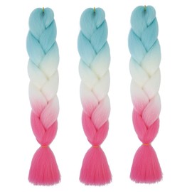 Xiaofeng Braiding Hair Extensions for Women 3 Packs 100g/Pack 24Inch High Temperature Ombre Jumbo Synthetic Braiding Hair for Twist Crochet Braids (24 Inch (Pack of 3), C53)