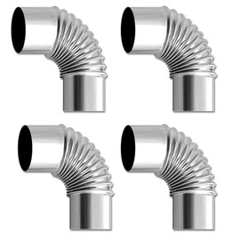 Takelablaze 4PCS Elbow Pipe 90 Degree Chimney 2.36" Stainless Steel Flue Extension Elbow Chimney for Outdoor Camping Wood Stove Camping Hot Tent Accessories