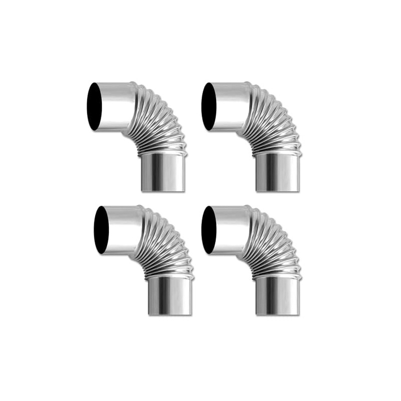 Takelablaze 4PCS Elbow Pipe 90 Degree Chimney 2.36" Stainless Steel