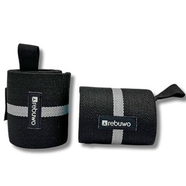 Rebuwo Ağırlık Destek Bilekliği Güç Bileklik Ağırlık Kaldırma için Bilek Kayışları Fitness Ağırlık Bilek Bandajı 2 Adet Siyah/Açık Gri