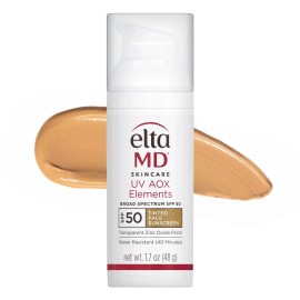 Elta New Elta MD Skincare, UV AOX Elementss, Tinted Face Sunscreen, SPF50 - 1.7oz