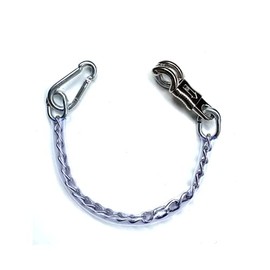 JA Horse Transport Elastic Tie Cord Elastic Rubber Tie Chain with Panic Hook and Bull Snap for Equestrian Horse Trailers, Box and Stable (50 cm, Tie Chain)
