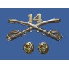 14th CAVALRY SWORDS SABERS MILITARY HAT PIN 14th CAVALRY REGIMENT