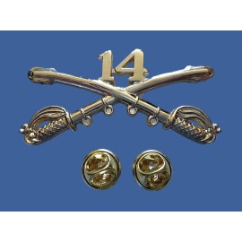 14th CAVALRY SWORDS SABERS MILITARY HAT PIN 14th CAVALRY REGIMENT BADGE U.S ARMY