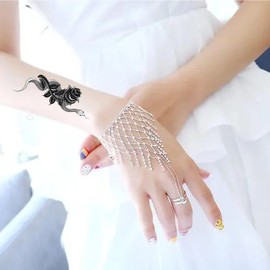 12 Sheets Temporary Tattoos Snake, Men's Fake Tattoo Stickers, Death Eater Tattoos Temporary, Suitable for Temporarily Tattooing Yourself (Snake)