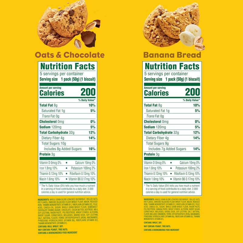 belVita Soft Baked Breakfast Bars Variety Pack, Banana Bread and