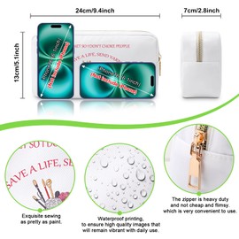 Crochet Gift for Women Makeup Bag Funny Crocheting Gifts Knitting Gifts Crochet Lover Gift Humorous Crochet Cosmetic Pouch Yarn Lovers Gifts for Knitter Crocheter Mom Grandma Christmas Birthday Gift