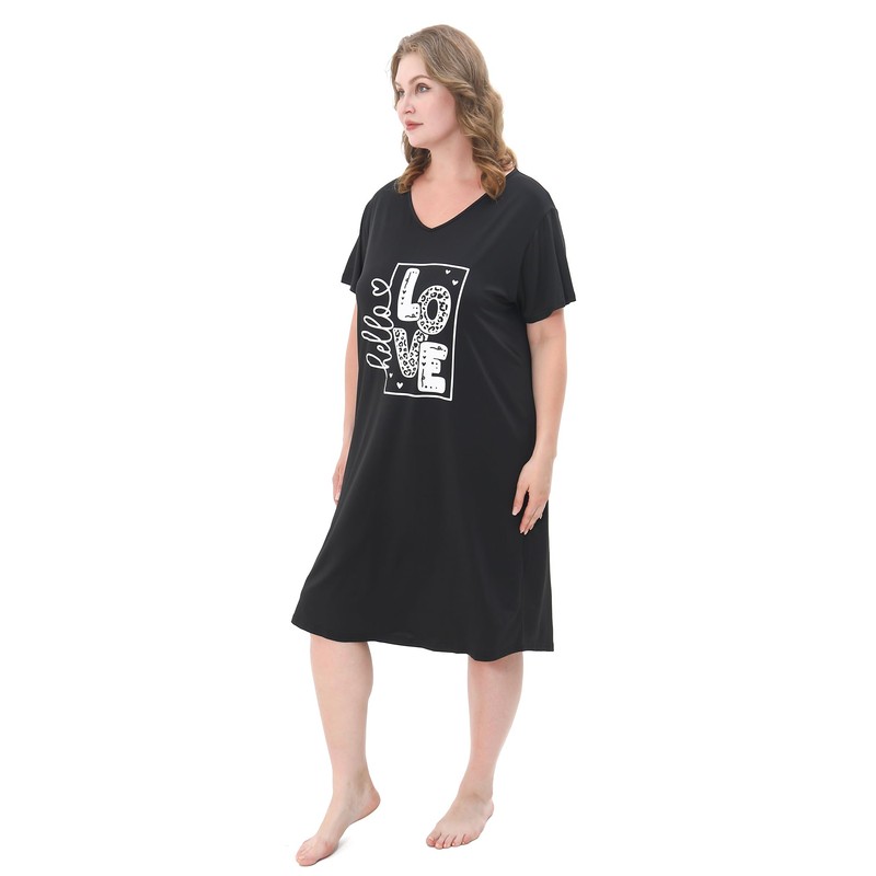 FEREMO 3 Pack Plus Size Women's Nightgown Soft Print Nightshirts