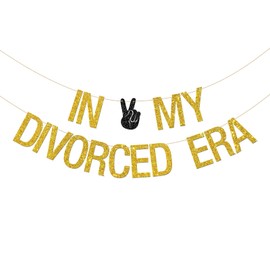 In My Divorced Era Banner, Officially Divorved, Bye Felicia, Divorce Party Decorations Supplies, Newly Single Decor Gold Glitter