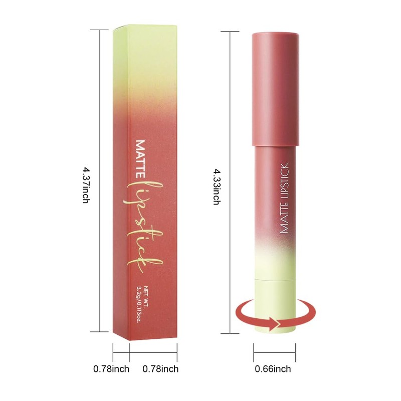 BINGBRUSH 2in1 Gradient Lip Liner & Lipstick Combo,Matte Longwear Waterproof