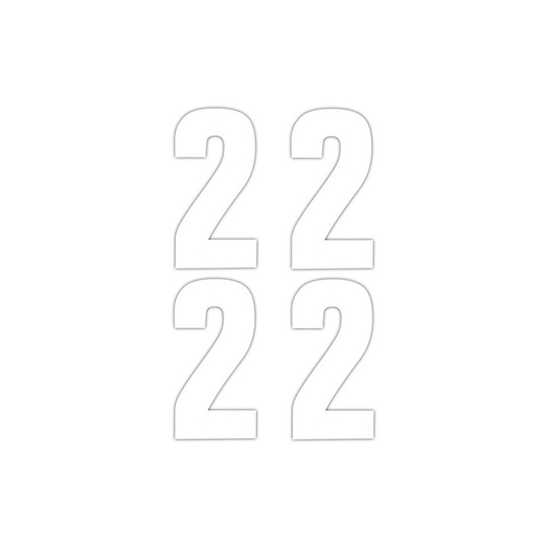 4 x Number 2 Wheelie Bin Stickers