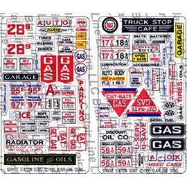 Blair Line 153 HO Scale Storefront & Advertising Signs - Service Station/Automotive