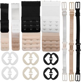 20 Pcs Adjustable Non-slip Bra Strap Clip Set, Elastic Racerback Bra Clips for Women, Comfortable Straps Holder with 2/3/4 Hook Options