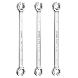 HARFINGTON 3pcs Flare Nut Wrench 8mm x 10mm High Carbon Steel Nickel Plating Wrench for DIY Hand-making Automotive Repairs and Household Maintenance