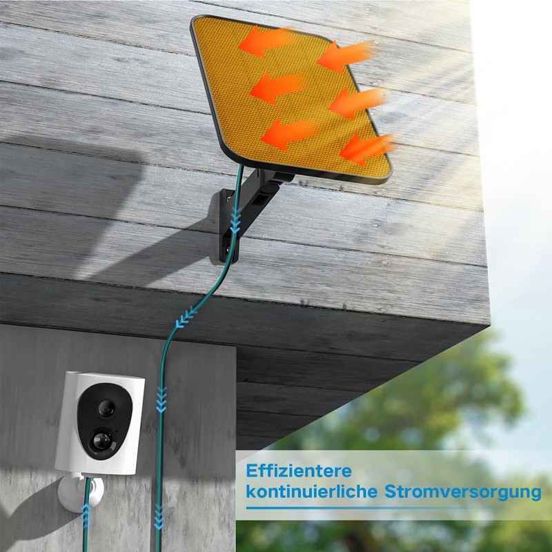 virtavo Solar Panel for Outdoor Camera, Waterproof Solar Charger, Continuous