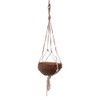 VIE Naturals Mini Coconut Shell Pot Holder, with a Macrame