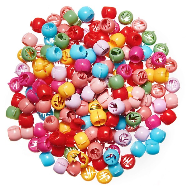 300 Pieces Mini Hair Claw Clips Hair Beads for Braids for Girls Mini Hair Clips Rainbow Tiny Plastic Jaw Clips for Women