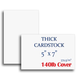 Extra Heavy Duty 140lb Cover Cardstock - 5" x 7" Bright White - 379gsm 18pt Thick Paper - Index, Flash & Post Card Stock (40 Pack)