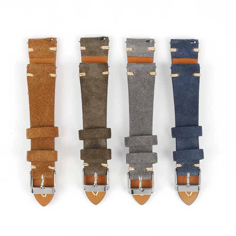 Onthelevel 20mm 22mm Unisex Comfortable Leather Suede Quick Release Watch