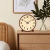 Maxspace Wooden Table Clock,8in Silent Non-Ticking Desk Clock,Battery Operated Desktop