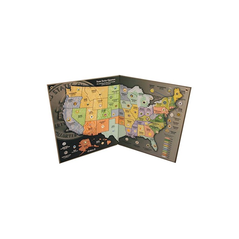 Coins of America State Quarter Map (US State Quarter Series)