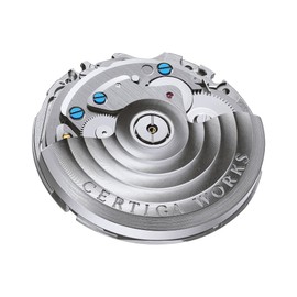 CRAFTER BLUE Certiga Works 24 Jewels Modded Watch Movement CW05 Hand-windable and Automatic Movement Watch Replacement Part, White Wheel with Black Index - Rhodium