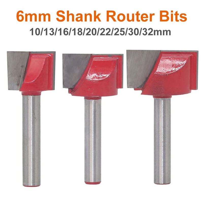 9Pcs/Set T-Slot Cutter, 6mm Shank Bottom Cleaning Bit CNC Router