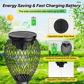 Kordain Solar Pathway Lights, 4 Pack Solar Lights Outdoor IP65 Waterproof, Auto On/Off Solar Garden Decorative Solar Powered Landscape Lights for Walkway Driveway Sidewalk Lawn Patio Yard (Warm White)