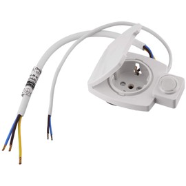 Möbel built-in socket IP44, switch, all-in-one, natural white