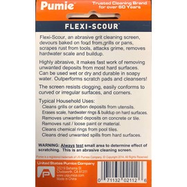 Pumie Flexi-Scour, 1 Pack, Flexible Scrubbing Screen for Household Cleaning, Flex 48, 5.5" x 4", Abrasive Grit Cleaning Screen, Clean Grills, Remove Carbon, Rust and Scale, Pack of 1