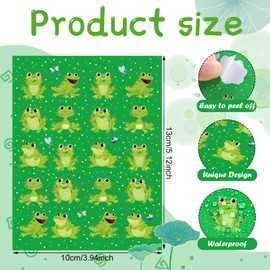 500 Pieces Frog Stickers Green Spotted Frog Cute Stickers Jumping Frogs Aesthetic Stickers for Teachers Students Crafts School Classroom Decorations Laptop Skateboard Phone Guitar