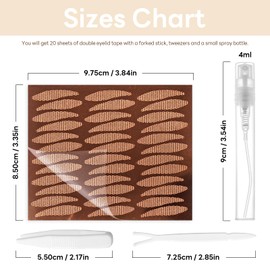 480 Pcs Invisible Eyelid Lifter Strips Breathable Eyelid Tape Glue-Free Lace Makeup Stickers for Eyeshadow Natural Eye Lid Tape with Tools - Pink Gold Base 20 Sheets Drop Shape