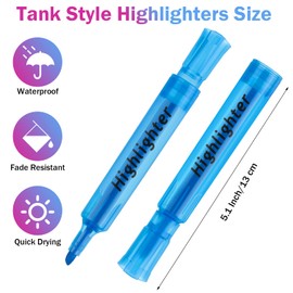 Teling 180 Pcs Highlighters Bulk Chisel Tip Tank Style Highlighters for School Classroom Assorted Color Fluorescent Pens for Office Shop