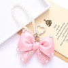 [GrandslamEX] リボン りぼん パール アクセサリー チャーム キーリング キーホルダー ストラップ キーチェーン