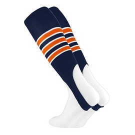 MadSportsStuff Baseball Stirrups Pattern D (Navy/Orange/White, Large)