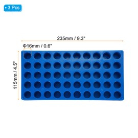 PATIKIL Vial Rack for 4ml Autosampler Vials, 3 Pack Vial Tray Holder 50-Well Stackable Test Tube Rack Vial Holder for Microcentrifuge Tubes, Blue