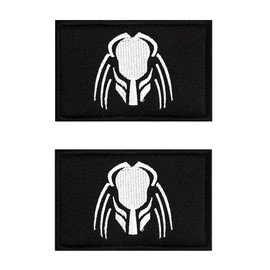 Antrix 2 Pcs Predator Tactical Patch Hook and Loop Fastener Movie Alien Army Military Hook and Looped Embroidered Applique Emblem Patch -3.15"x2"