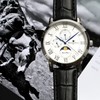 Salvatore Mara SM21106-SSWH Men's Wristwatch, Moon Phase, Multi Calendar, Waterproof,