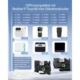 3 x Vixic Compatible with Brother TZe-231 TZe231 TZc 231 Tz Tape, 12 mm 0.47 Laminated White Label Tape Compatible with Brother P-touch PT-H100R PT-D400 H105 E100 PT-1000 PT-H110 H101, Black on White