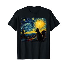 Squirrel Starry Night Van Gogh Art Gifts For Men Women Kid T-Shirt