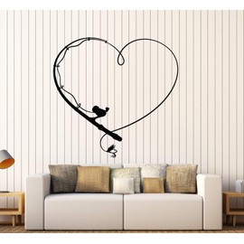 Vinyl Wall Decal Fishing Rod Club Gift for Fisherman Stickers Large Decor (3435ig) Black