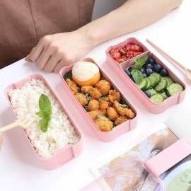 Maíz Contenedor Lonchera Box Lunch Divisiones Cubiertos Portatil
