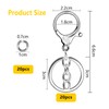 40Pcs Keyring Clip with Key Rings Kit 20 pcs Open