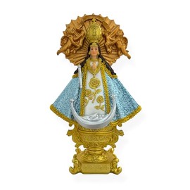 12" Inch Our Lady of San Juan Lagos Glitter Statue Figure Imagen Virgen San Juan de Los Lagos Estatua Religious Gift
